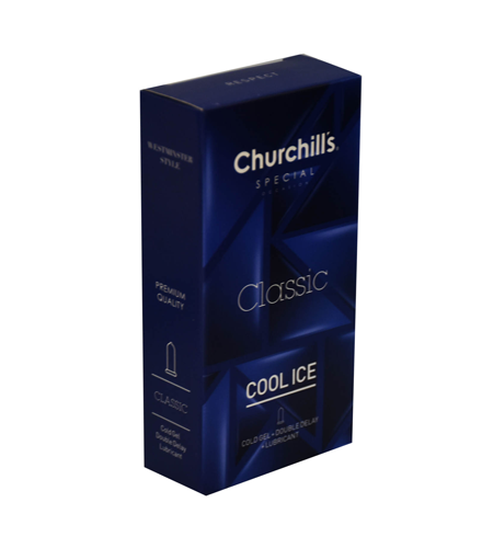 کاندوم چرچیلز مدل Classic Cool Ice، بسته 12 عددی